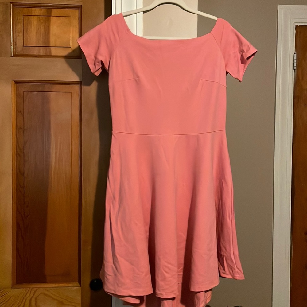Sarin Matthews Pink Off Shoulder Mini Dress